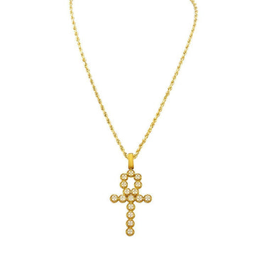 Diamond Ankh Pendant in 14k Yellow Gold 3.25 Ctw